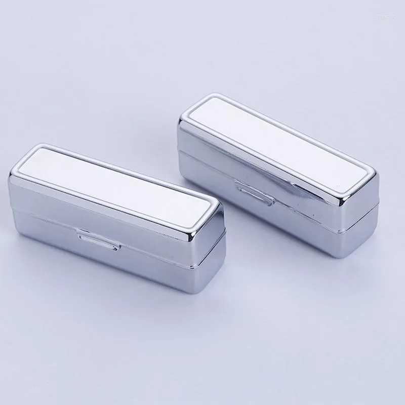 Gift Wrap 250PCS/Lots Blank Silver Metal Lipstick Box With Mirror Inside Stick Holder Packaging Case DF947