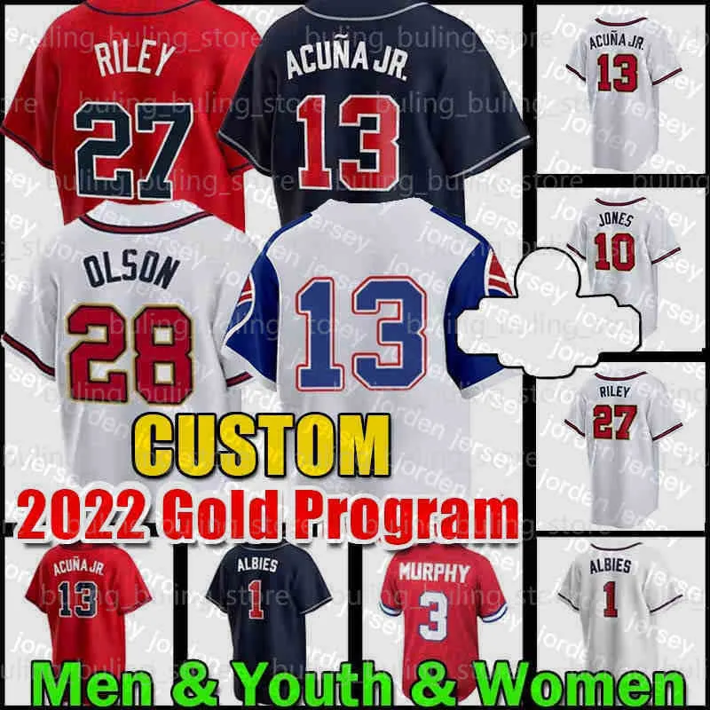 NEW College Baseball Wears 13 Ronald Acuna Jr. Baseball Jersey 27