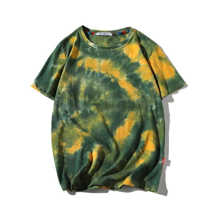2020 Summer Men Hip Hop T-shirt Round Neck Loose Tshirts Harajuku Streetwear Cotton Camisetas Hombre Tee Shirts 6 Colors