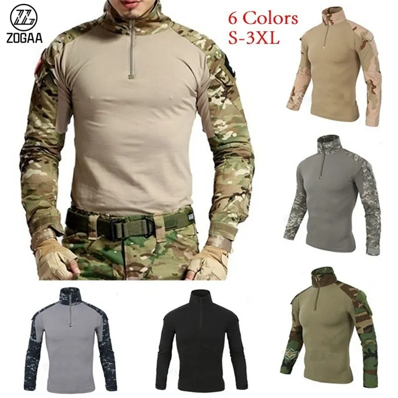 メンズTシャツZOGAA WOLF WARRIORS ARMY CAMOUFLAGE TACTICALTシャツ男性長袖ハント屋外長袖Tシャツ220902