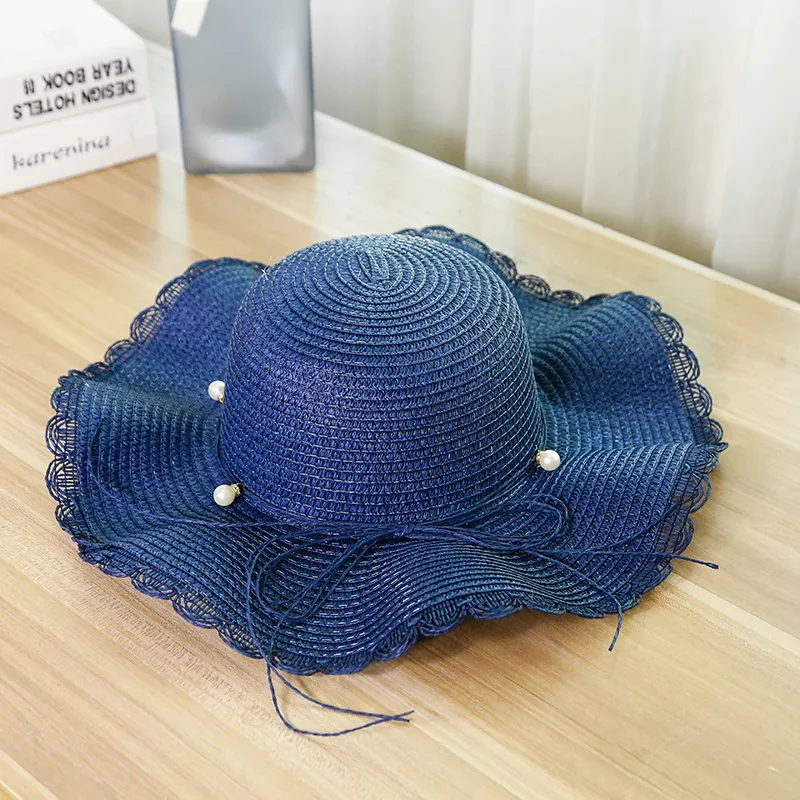 Optimized Product Title: Womens Wide Brim Pearl Straw Floppy Fisherman Hat  With Big Sun And Wavy Edge Hollow Design For Holiday, Leisure, Beach, And  Summer From Stevenashs, $10.45