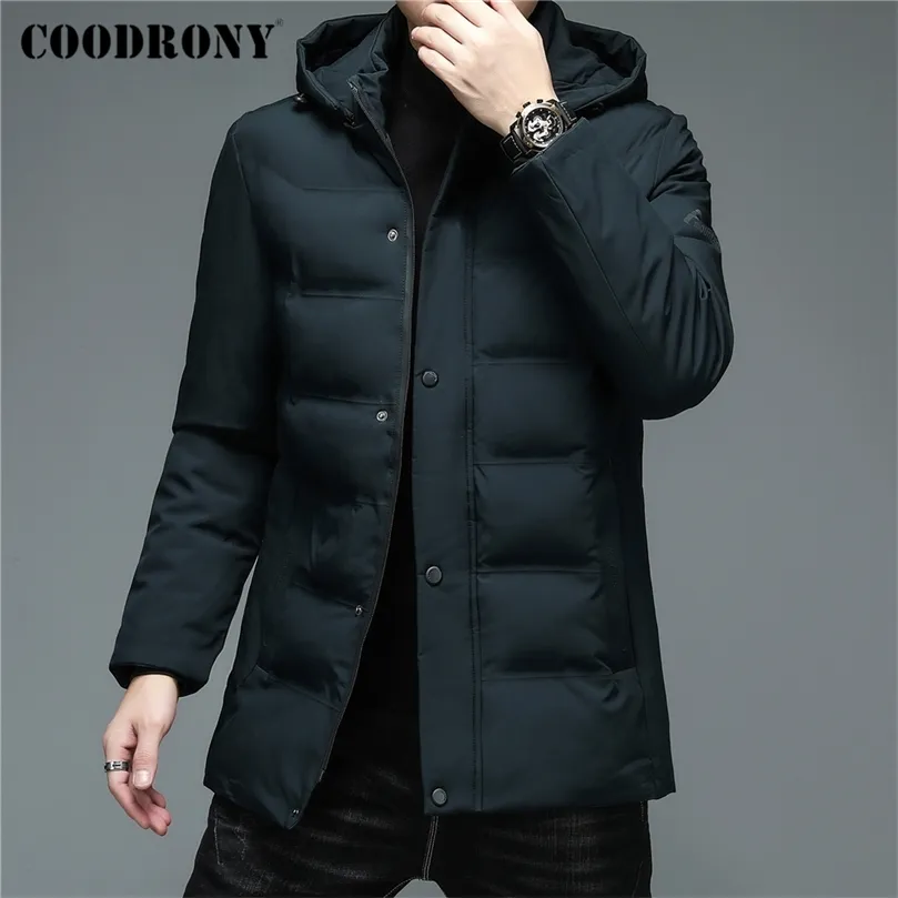 Heren Down Parkas Coodrony Brand Lange jas Men Kleding Dikke Warm Hooded Parka Mens Winter Jacket Top Business Casual Wind Breaker Overcoat Z8145 220902