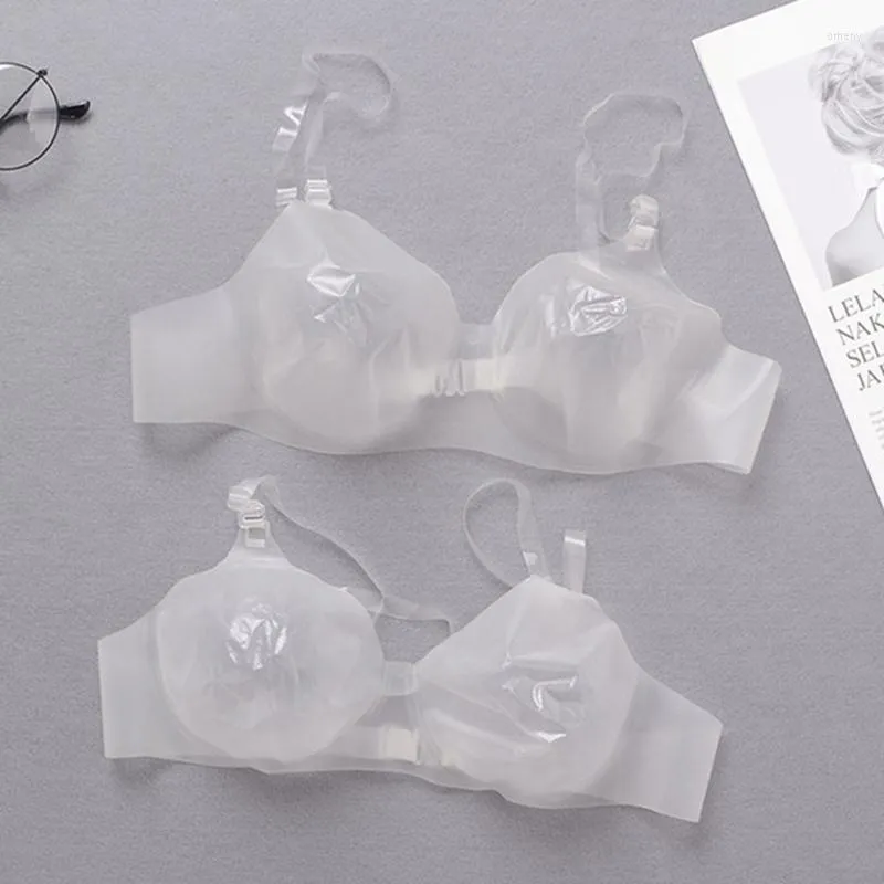 Transparent Plastic 3/4 Cup Clear Adjustable Strap Invisible Bra