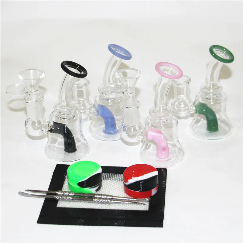 Bong Bong Dab Rig Hookahs Rigas Rigas Tubos de água Bongos de articulação de 14 mm com ferramenta de Dabber de Banger Banger de Banger de Bancos de Banche