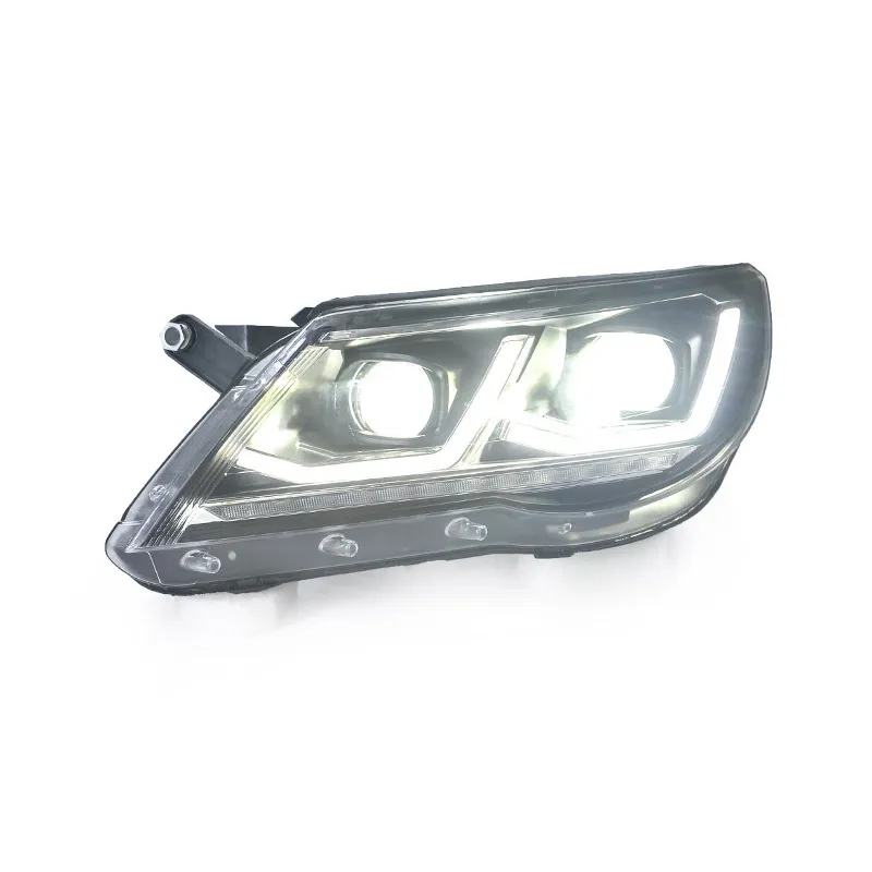 2pc Front Fog Lights With LED Bulbs For VW Tiguan 2012-2015 – Black Housing, Clear Lens, 5000K