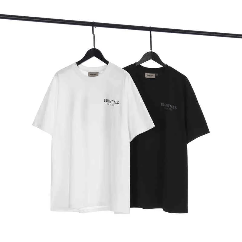 힙합 필수 디자이너 T 셔츠 짧은 올바른 버전 슬리브 시즌 7 두려운 작은 라벨 더블 스레드 티셔츠