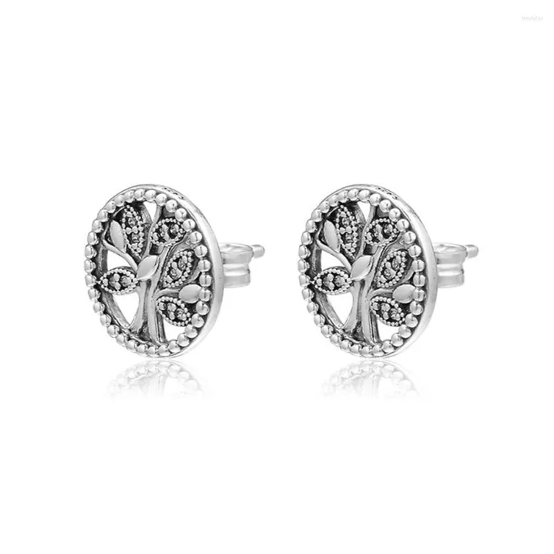 Boucles d'oreilles arbres de vie, bijoux en argent Sterling 100% 925