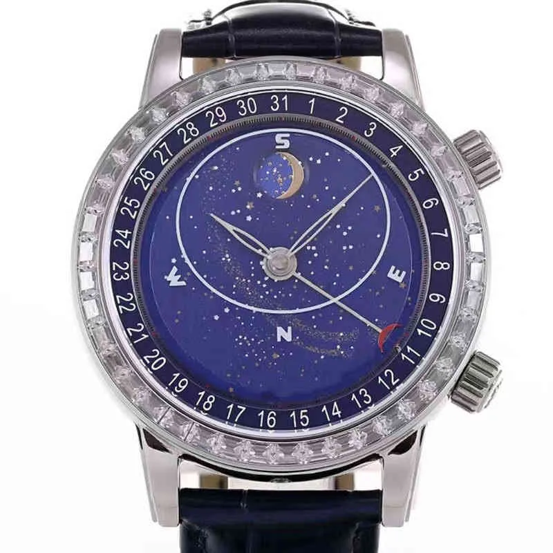 YL Star Series Mechanical Watch Mens Diamond Set Blue Glass Automatische wasserdichte Maschine