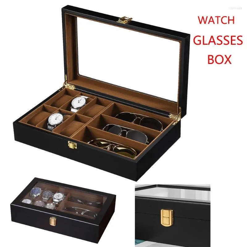 Watch Boxes 2022 High Quality Box Luxury Sunglass Case Holder Wooden Jewelry Organizer Storage Watches Men Women Gift