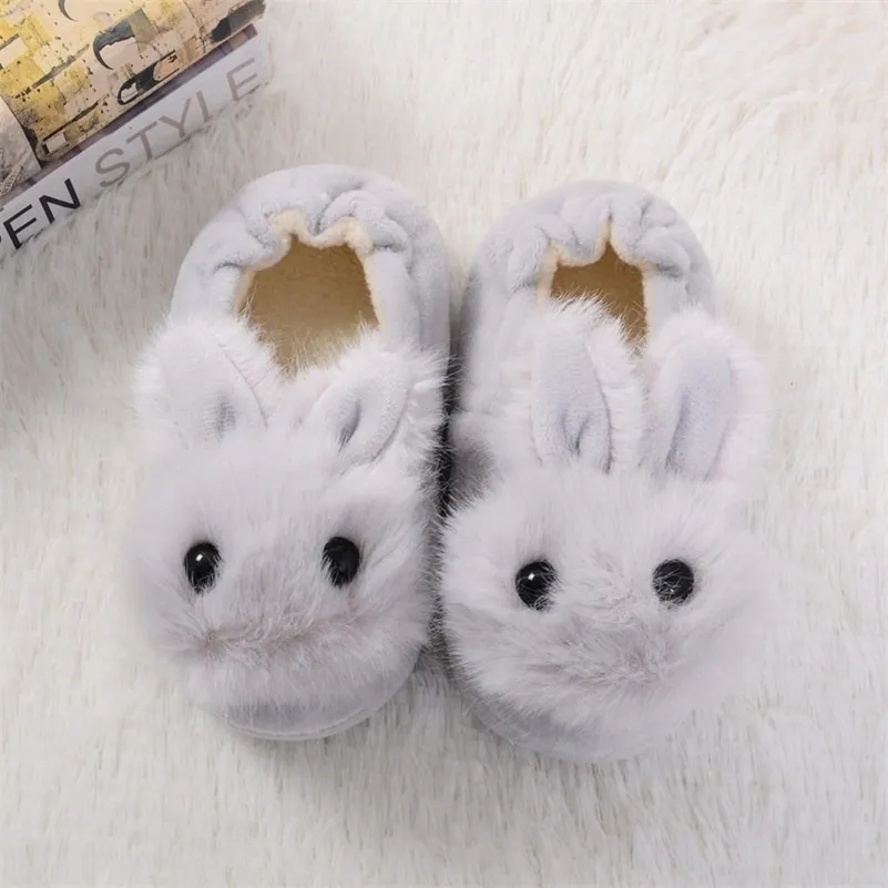 Pantoufle bébé hiver pantoufles enfants garçons filles mignon dessin animé lapin pantoufle enfants intérieur fourrure chaussures chaudes enfant maison chaussures de sol 220902