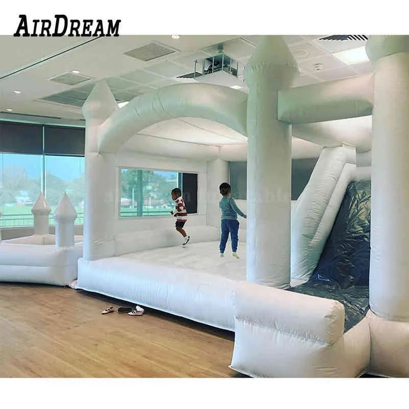 Advertising Inflatables High quality Inflatable Bounce Houses Wedding Bouncy Castle With Slide Combo All white Bouncer jumping bed For Sale Free ship to door