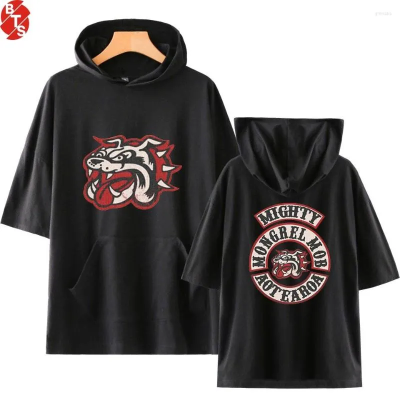 Men's T Shirts Mongrel Mob Fashion Printed Hooded T-shirts Women/Men Summer Short Sleeve Trendy 2022 Casual Streetwear Tee