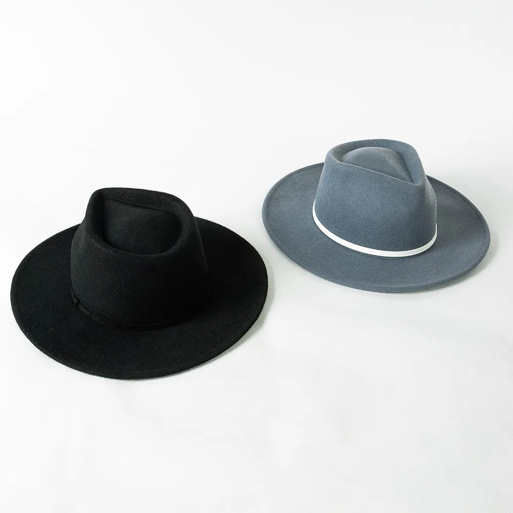 100% de l￣ feltro chap￩us fedora para homens homens festas de moda bon￩ formal santage preto panam￡ jazz hats sombrero hombre