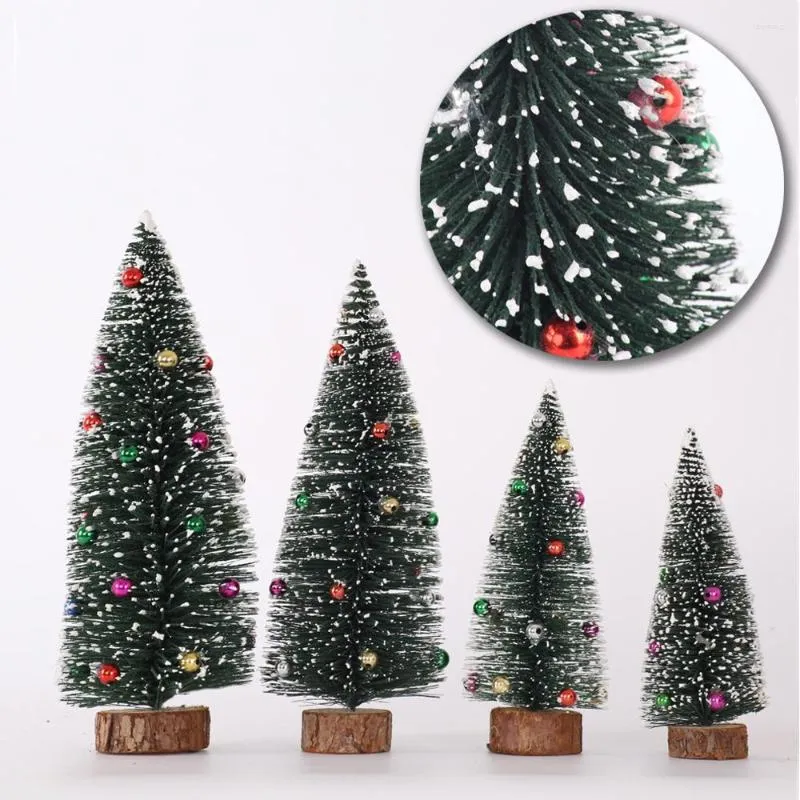 Decorações de Natal de qualidade superior 1pcs pequena árvore diy pinheiro de pinheiro falso pincel de garrafa de sisal