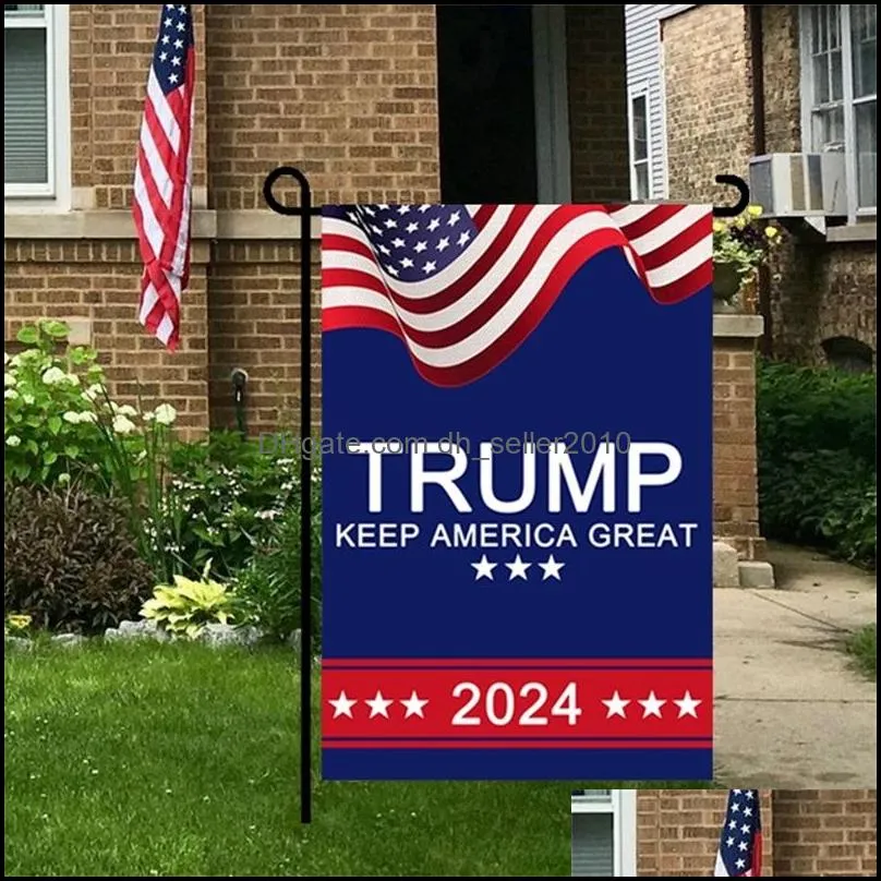 Banner Flags President General Election Banner Flags Usa 2024 Garden Flag 30X45Cm Keep America Great Banners Polyester Fiber 3 49Cd Q Dhre8