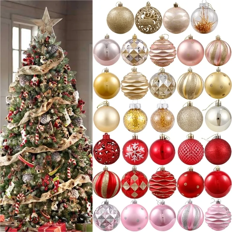 Autres fournitures de fête d'événement 12pcs brillant paillettes décorations d'arbre de Noël boules suspendues ornements de boule pendentif décors de fête à la maison année boîte-cadeau Navidad 220901