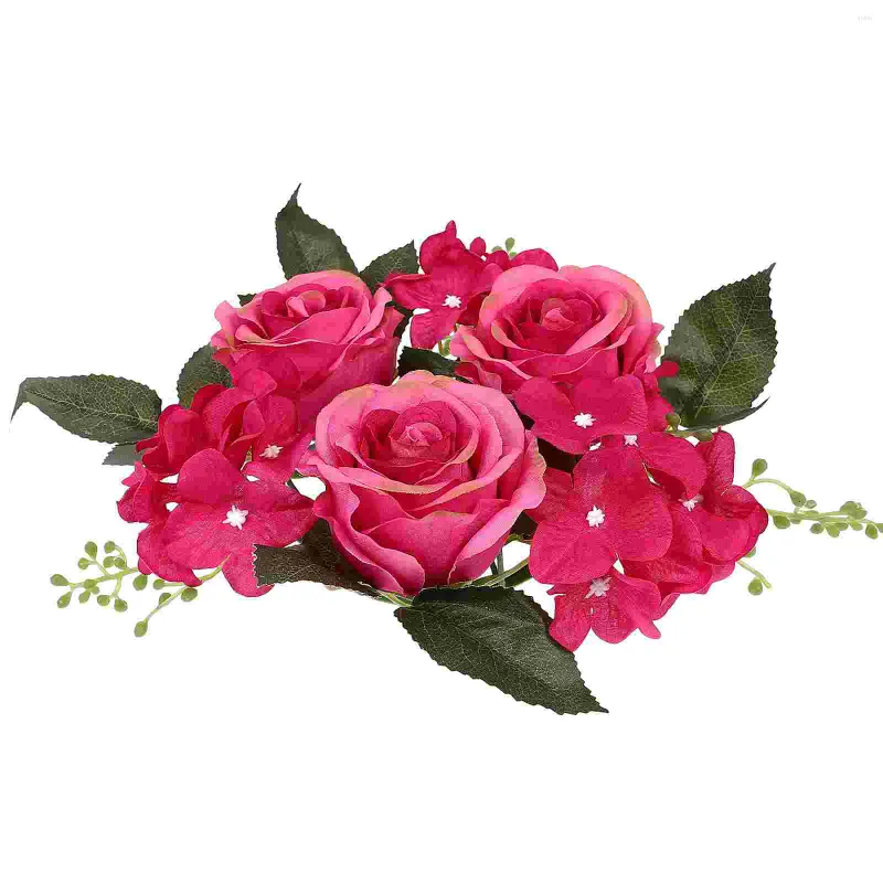 Dekorativa blommor ringringar blomma rose mittstycken krans blommor kransar girland bord falska bröllop bord pion silkhållare