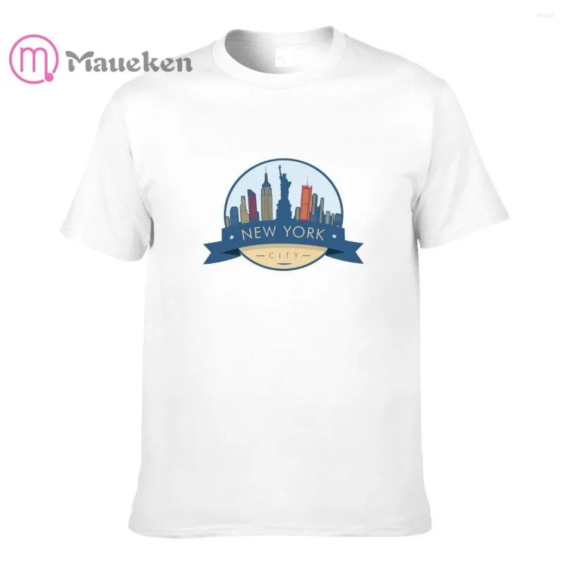 Erkek Tişörtleri 2022 York Skyline Rozeti Erkek Giyim T-Shirt Hip Hop Üstleri Pamuk Tees