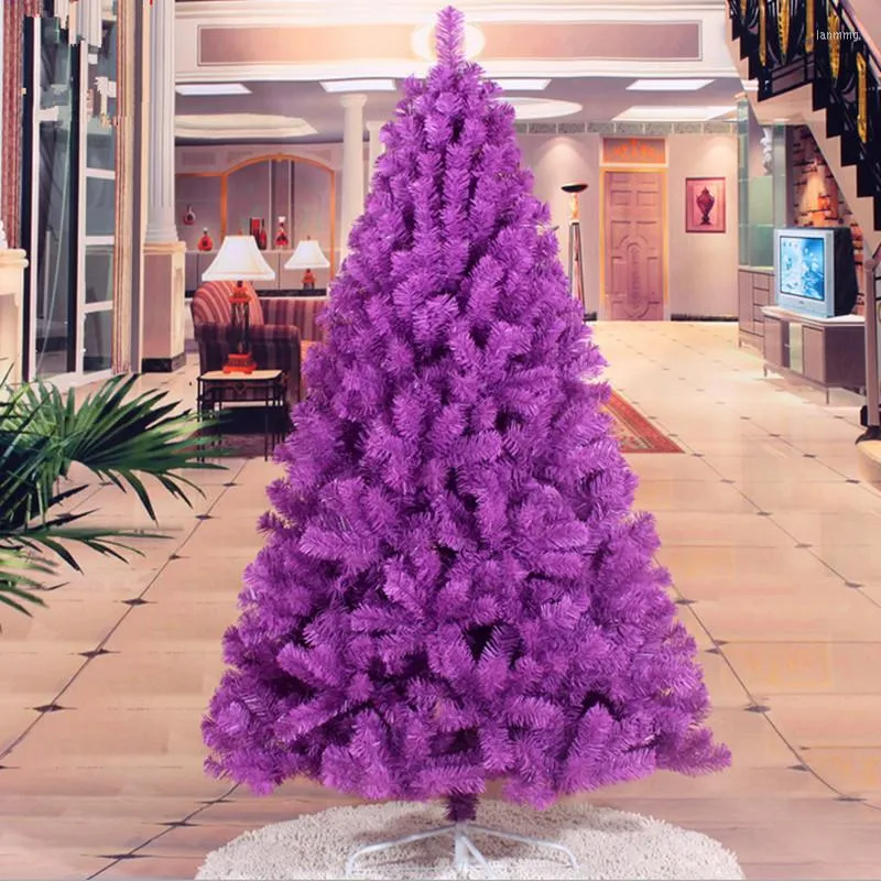 Noel Süslemeleri 1.8 m / 180cm Şifreleme PVC Çevre Dostu Malzeme Mor Ağaç El EL