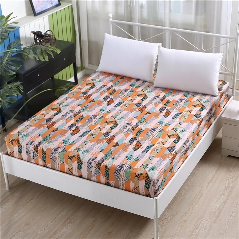 Sheets sets LAGMTA 1pc 100% polyester printing fitted sheet mattress cover sheet Four corners with elastic band bed sheet 220901