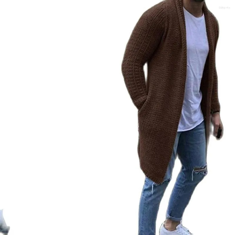 Men's Sweaters Cardigan Fashion Men Jacket Open Front Knit Sweater Coat Loose Pocket Long