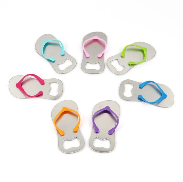 100 PCS Personnalisé Flip Flop Ouvre-Bouteille Faveurs Personnalisé Mariage Présent Impression Personnalisée Ouvre-Bouteilles dans Une Boîte Cadeau SN4842