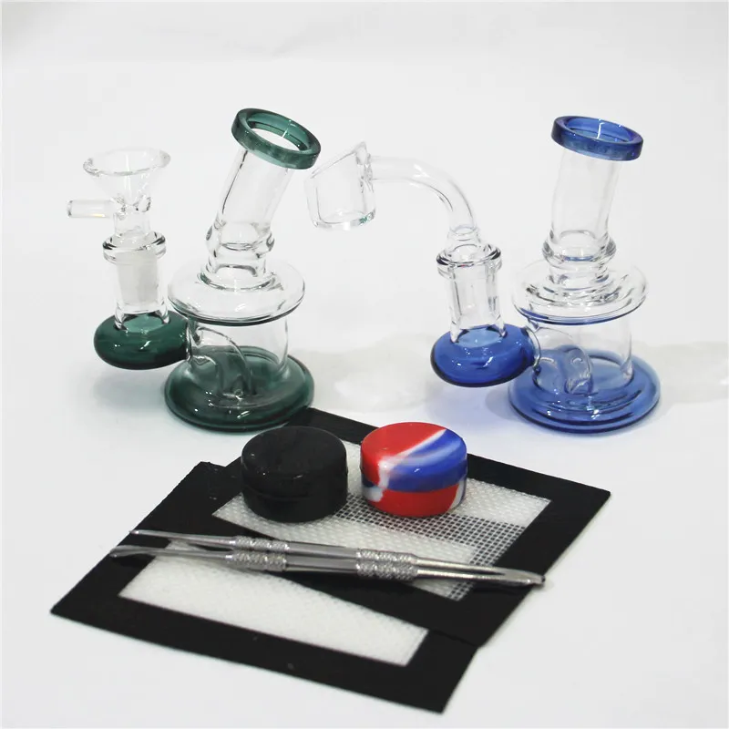 R￶kning vattenr￶r vattenpipa glas bongs oljerigg silikon bong vattenpipa dab riggar med 14 mm sk￥lkvarts banger dabber verktyg