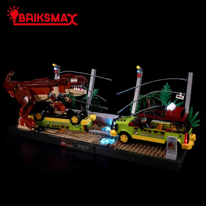 Blöcke Blöcke BriKsMax LED -Lichtkit für 76956 T Rex Breakout -Bausteine Einstellen enthalten nicht die Modellspielzeuge für Kinder T220901