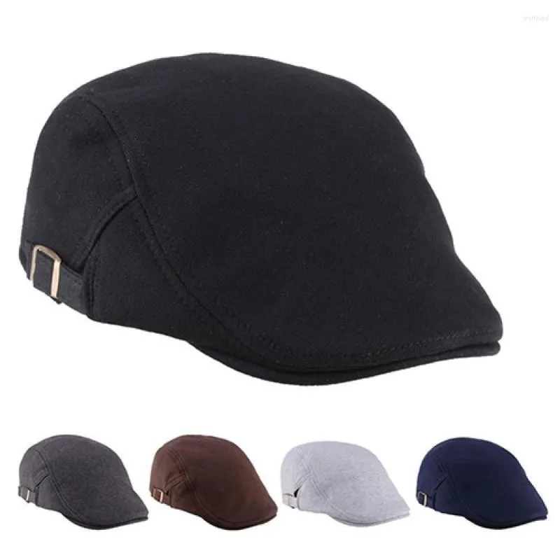 Berretti Uomo Donna Berretto Berretto Cappelli a becco d'anatra Moda Classico Cabbie Cappello piatto da cowboy Berretto da golf Berretto da guida autunno inverno Cappelli caldi spessi regolabili