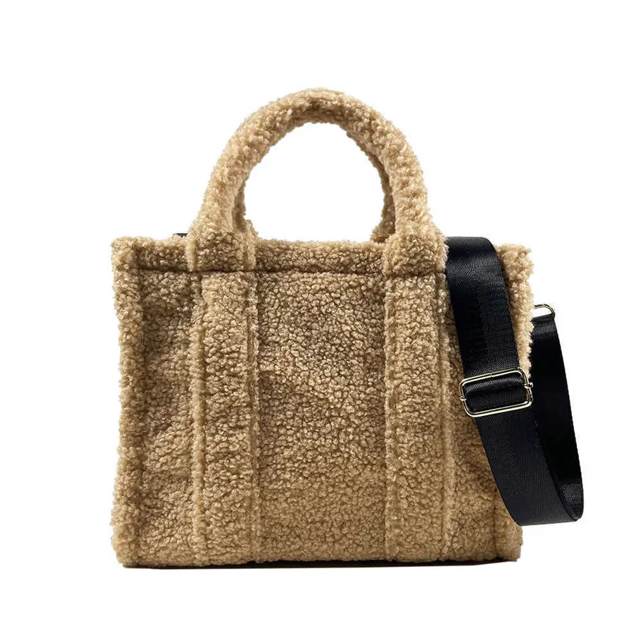2023 New Designer bag Winter Portable Custom Design Teddy Plush Sherpa Large Tote Bags Girls Ladies Handbags Women handbag