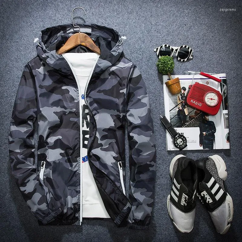 Мужские куртки 2022 Модная корейская куртка мужская весна и осенняя спортивная тенденция Slim Camouflage Men