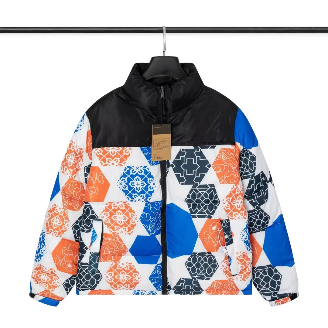 Herenontwerper Down Jacket Damesjacks Geometrisch patroon Street Parker Hoodie Joint Winter Katoen Cotton Fashion Outdoor Wind Breaker paar Dikke warme jas