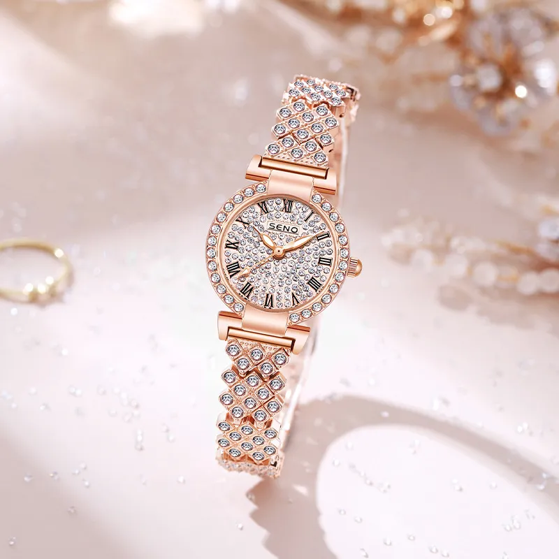 Fashion Women Charming Wristwatches Designer Quartz Diamond Glitter Watches Stainless Steel Waterproof Wristwatch Relojes de Lujo for Female High Quality