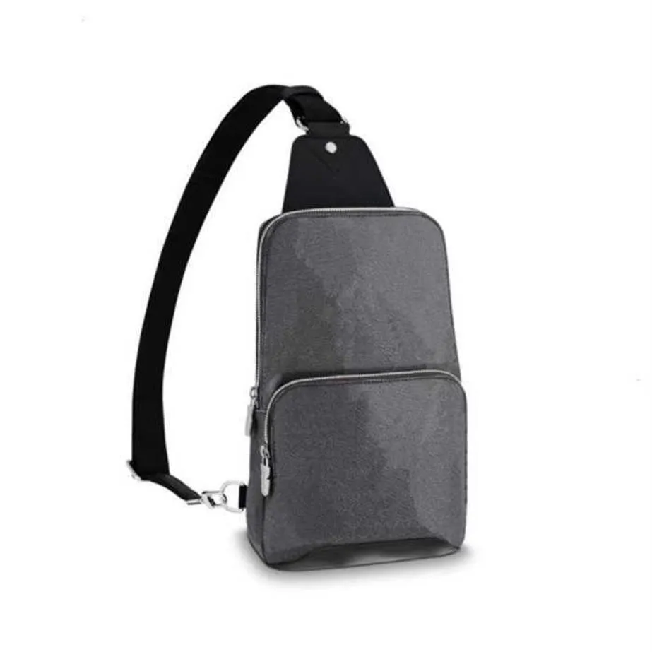 럭셔리 디자이너 남성용 가슴 가방 원 숄더 듀얼 사용 스마트 어깨 끈 디자인 더블 지퍼 클로저 소형 및 세련된 244G