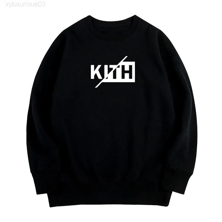 Hoodie Ins Super Hot Kith Letter زوجين من طلاب الشباب العلامة التجارية للرجال والنساء Round Neck Sweater