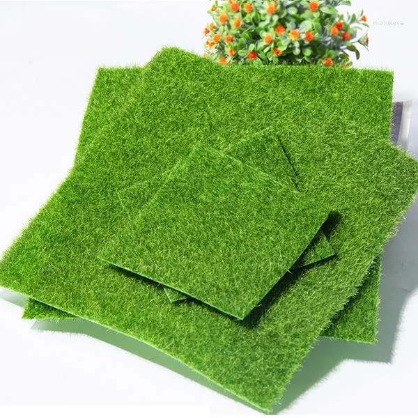Flores decorativas tape de grama verde artificial artificial musgo gramado de gramado tapete diy micro paisagem piso em casa decorações de casamento aquário