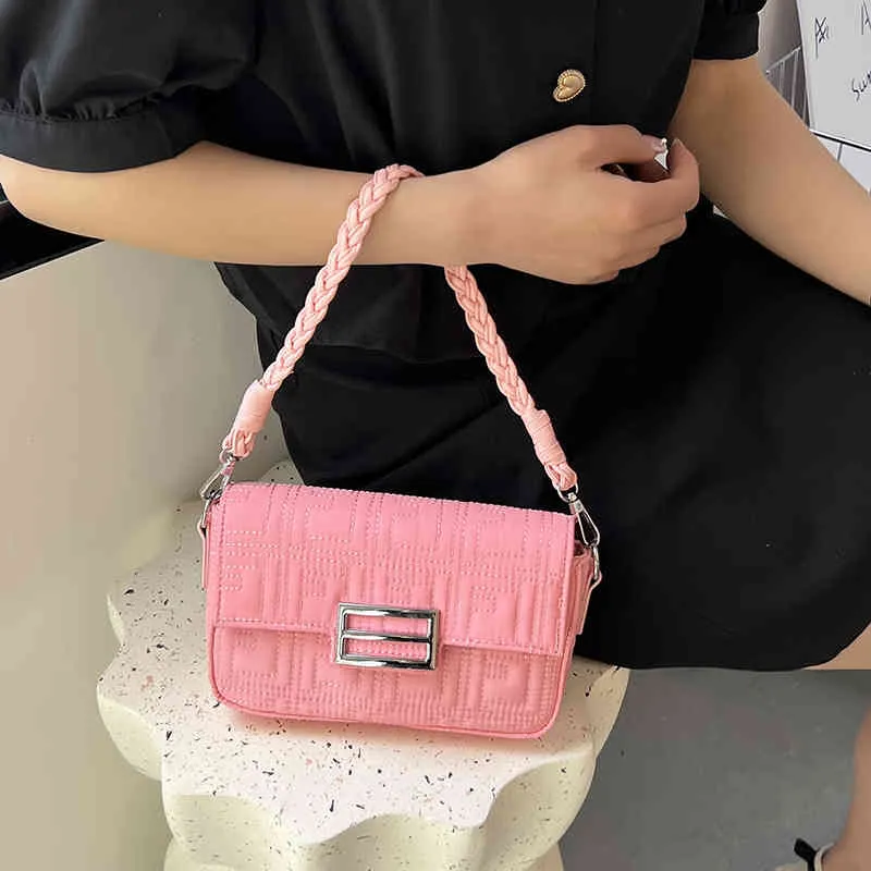 Torby francuskie worka patyka różowy mini komunikator przenośny mały kwadratowy haft haftowy mniejszości vintage żeńskie torebki wyprzedaż wyprzedaży