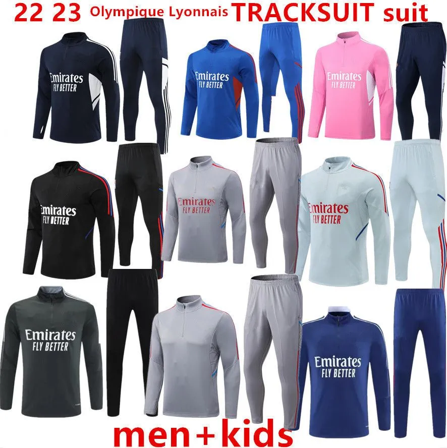 Top 2022 2023 Lyon Soccer Tracksuit Jacket Survetement Men And Kids