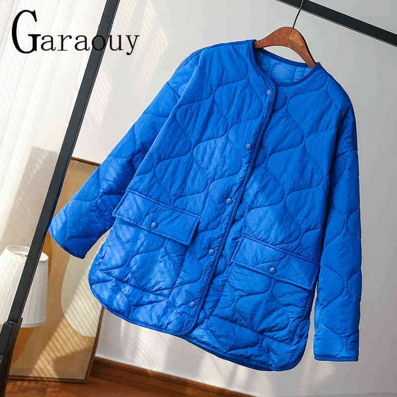 Damskie Parkas Garaouy 2022 Blue Parkas Women Fashion Argyle Vintage płaszcze Kobiety eleganckie kieszenie vintage bawełniane kurtki eleganckie topy o wartościach t220902