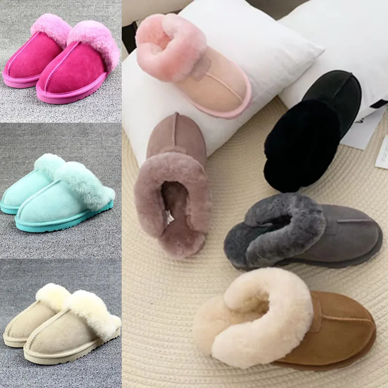 Designer womens men Genuine leather wool slippers Top Quality Luxury Designe Fur Fluffy Furry Sandals Thickened non-slip bottom slippers Flip Flop loafers Slipper