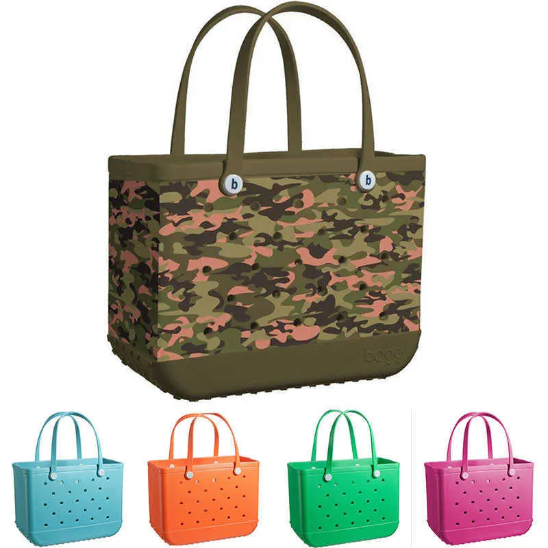 Bolsas de noite Bolsas de praia de moda Camouflagem sólida Caspa EVA Basca de grande capacidade Bolsa de armazenamento de praia Bolsa de verão para mulheres