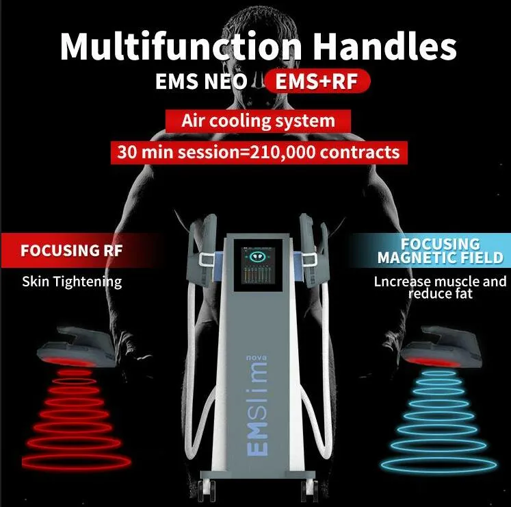Novo emslim Nova Slimming 4 Handles com RF Cushion Hi-EMT Forma do corpo EMS Sculpt Build Muscles