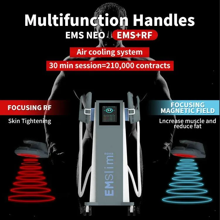 13 Tesla EMS Tech Neo slimming Machine RF Electromagnetic Muscle Stimulator Weight Loss 4 Handles Body shape fat reduce butt lift Cellulite Removal Equipment