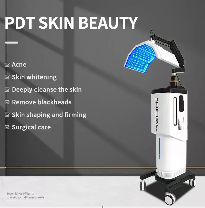 Powerful PDT facial LED light photon therapy 7 Colors wrinkles blood vessels remover light Therapys Mask Beauty machine acne wrinkle removal tighten white