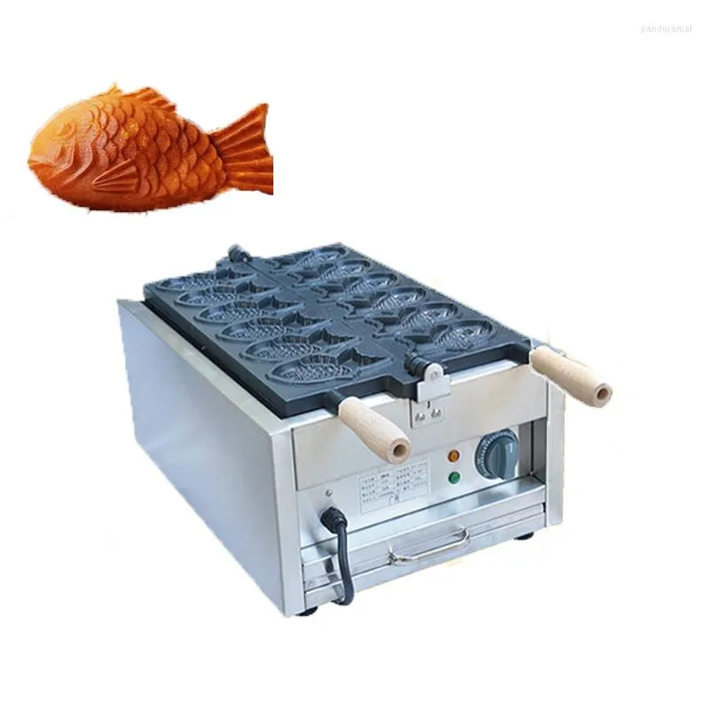 Bread Makers Commercial Non-stick 6 Pcs Open Mouth Ice Cream Cone Taiyaki Maker Fish Shape Waffle Making Machine 220V/110V