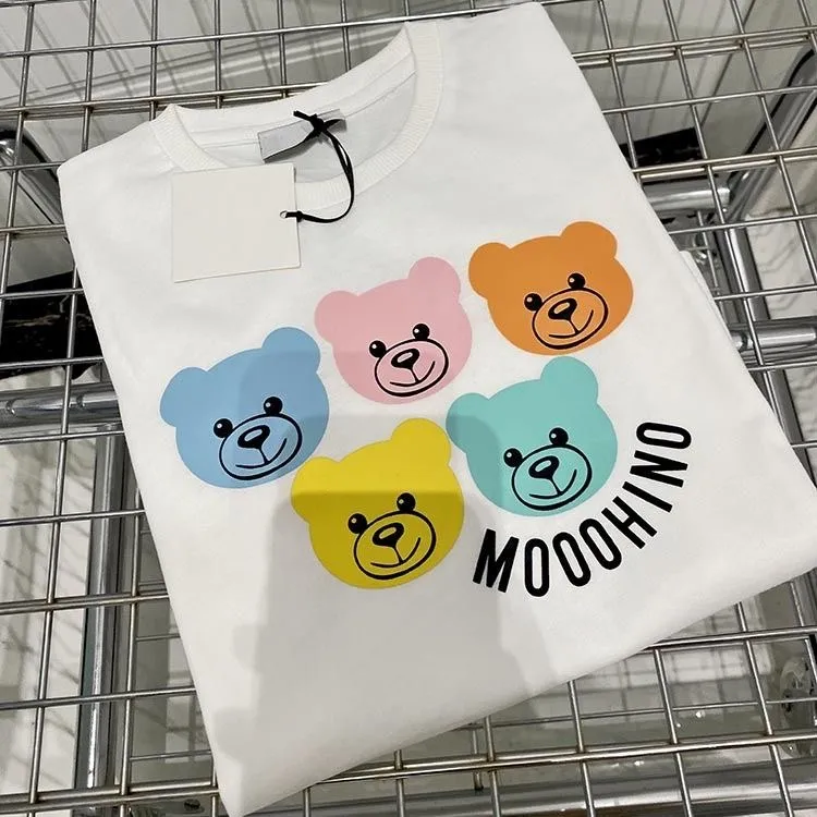 Baby Designer Kid T-shirts Summer Girls Boys Fashion Tees Children Kids Casual Tops Trendy Bear Printed T Shirts 5 color bear high quality