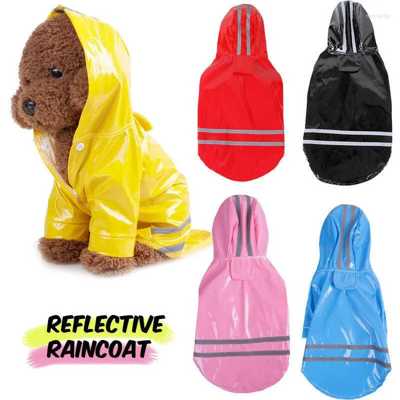 Hondenkleding reflecterende regenjas jas regenjas voor kleine honden pu capuchon pet waterdicht