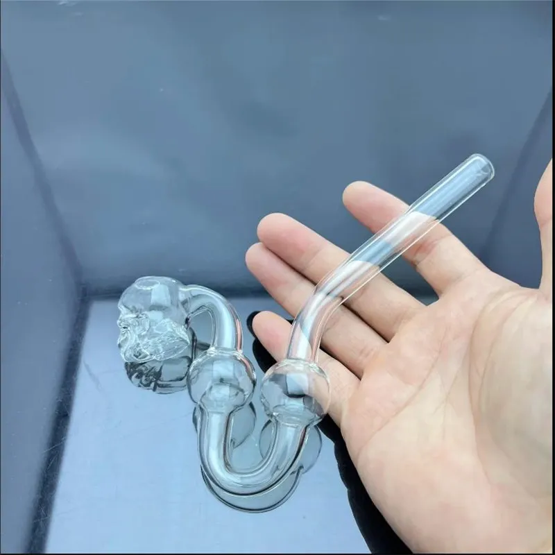 Tuyau de verre brûleur d'huile bong de narguilé fumant une pipe en verre en forme de fantôme transparent avec une grande bulle