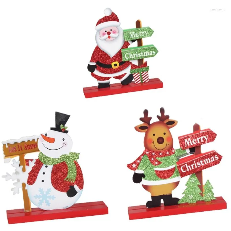 파티 장식 크리스마스 나무 장식 나무 산타 눈사인 엘크 Xmas 홈 침실 휴일 축제 데스크탑 장식품을위한 엘크