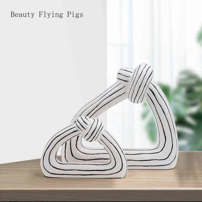 Oggetti decorativi Figurine Creativo Triangolo in ceramica Nodo Ornamenti Luce Lusso Soggiorno Decorazione del desktop Regalo di inaugurazione della casa Accessori per la casa T220902